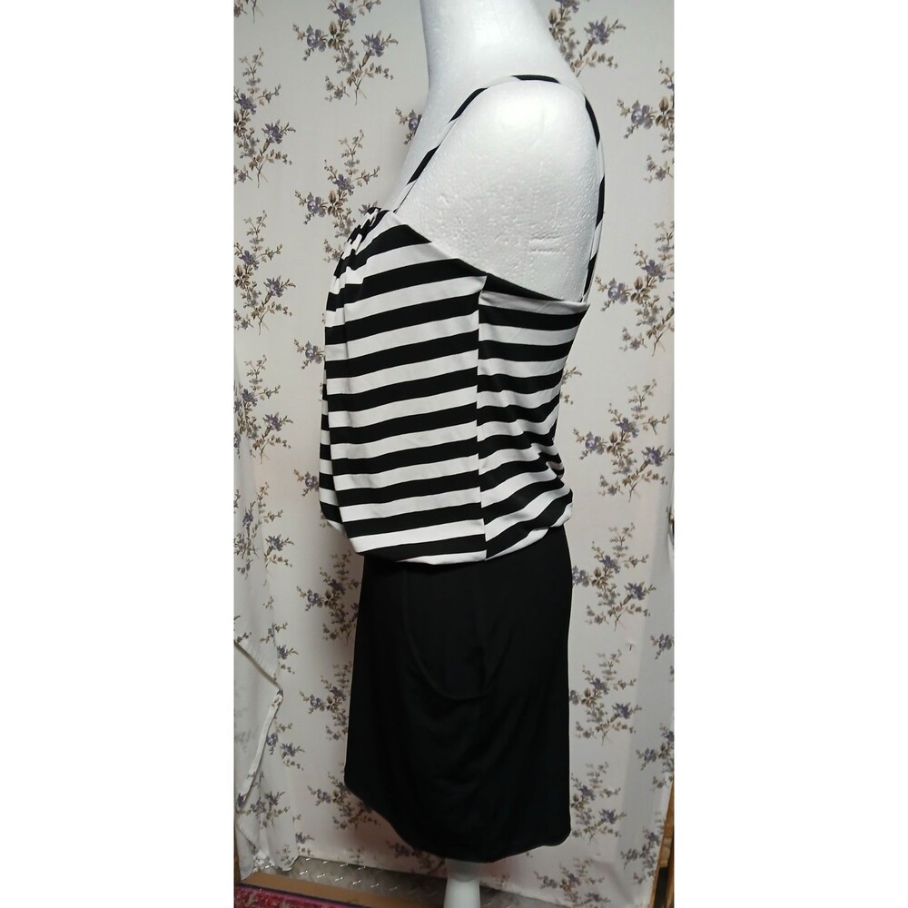 Sweet Storm Black/White Stripe Spaghetti Strap Contrast Mini Dress   Small  NWOT